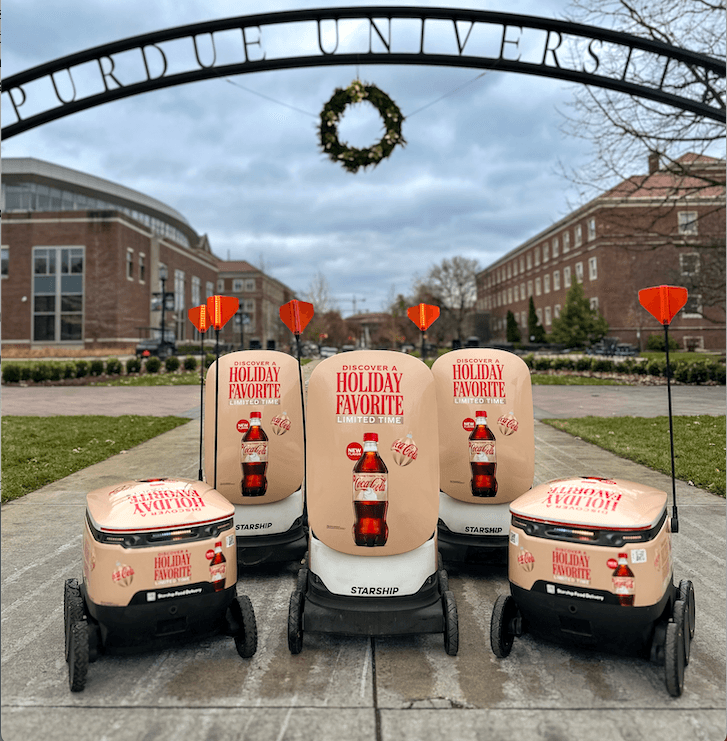 Grand entrance wrapped delivery robot